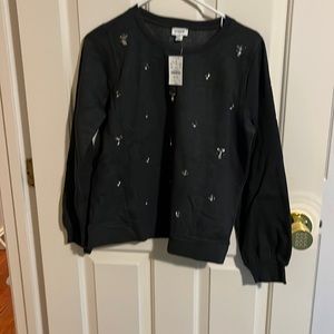 New JCrew embellished sweatshirt. Grey